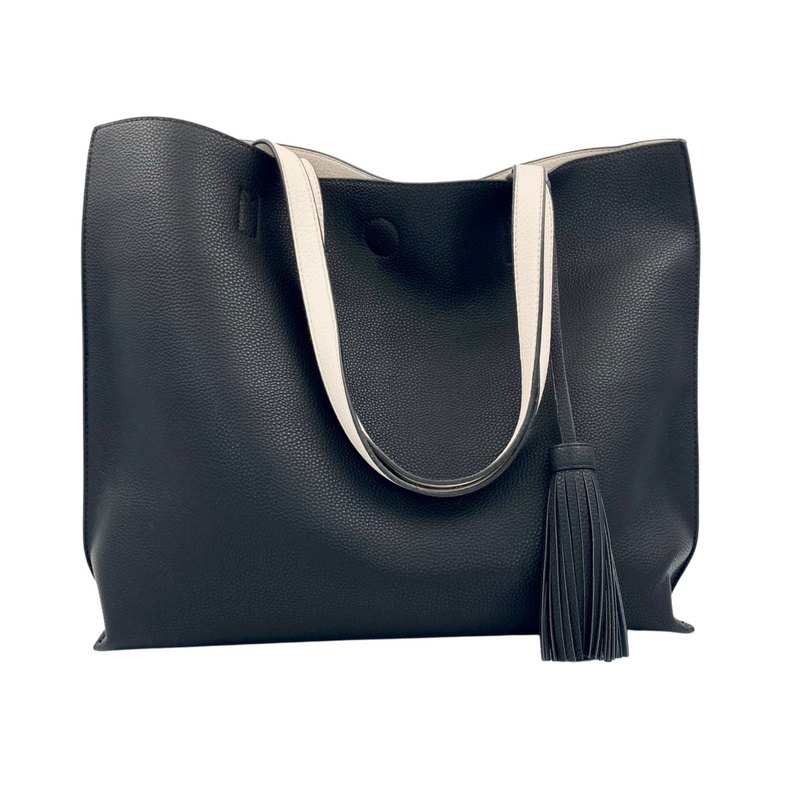 Black reversible tote sales bag